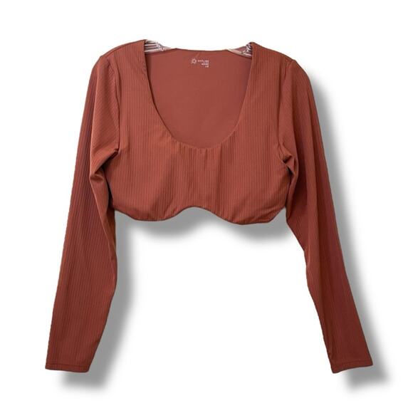 OFFLINE By Aerie Real Me super cropped long sleeve bra top - Picture 5 of 7